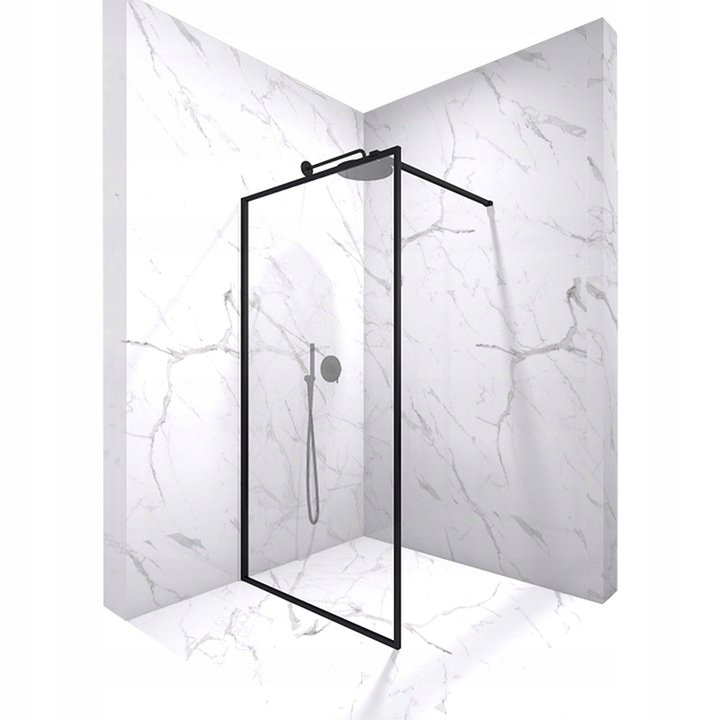 Rea łazienka z wyobraźnią Ścianka szklana Bler czarna loft 70 cm K7636