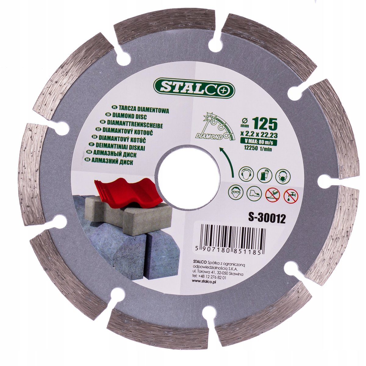 Tarcza diamentowa segmentowa 125x1,9x22,23mm