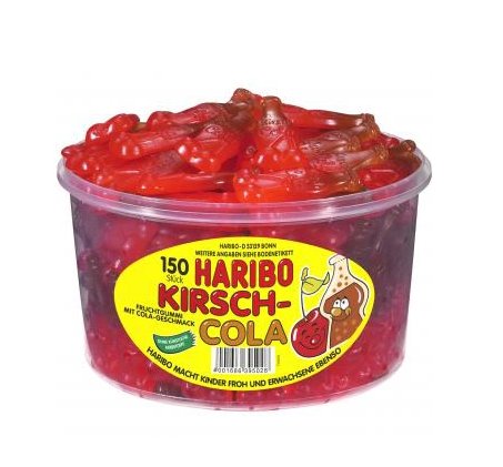 Haribo, żelki o smaku wiśniowej coli Kirsch-Cola, 150 sztuk