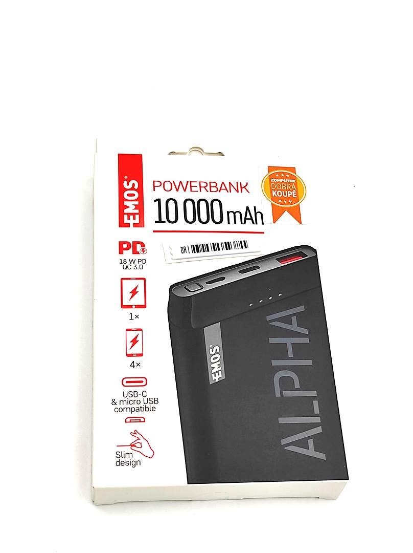 EMOS powerbank AlphaQ 10 10 000 mAh 1613052400 czarny