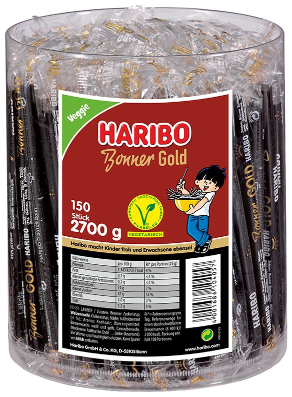 Haribo Booner Gold 2700g kable lukrecjowe