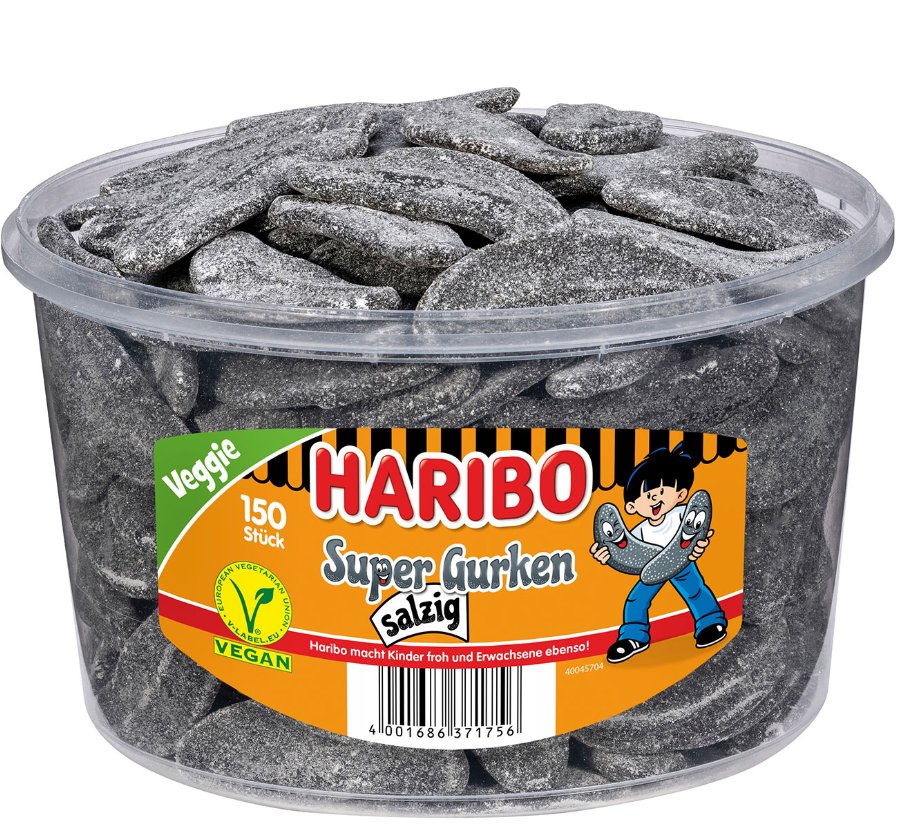 Haribo Super Gurken Salzig 150 sztuk 1350g