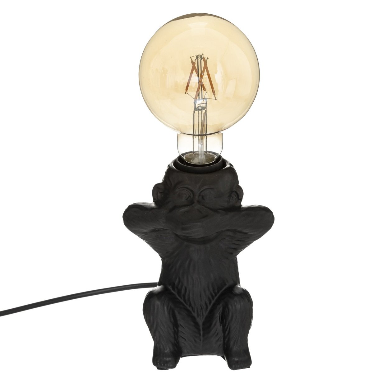 Lampka Nocna Stołowa Lampa Czarna Figurka Ozdobna