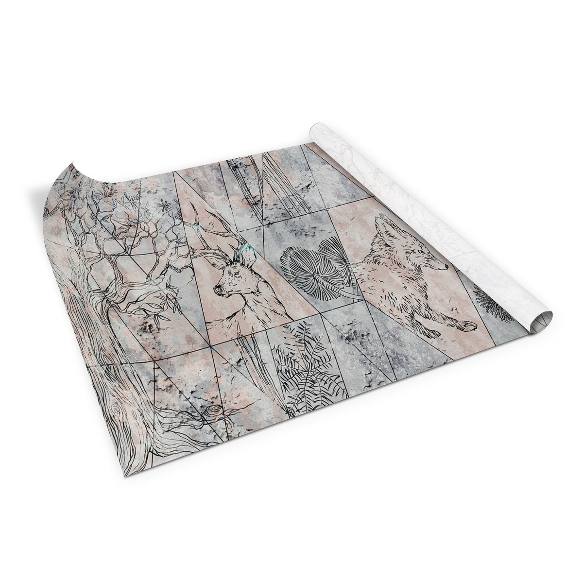 Okleina Meblowa Abstrakcja Zwierzęta Drzewa 100X50