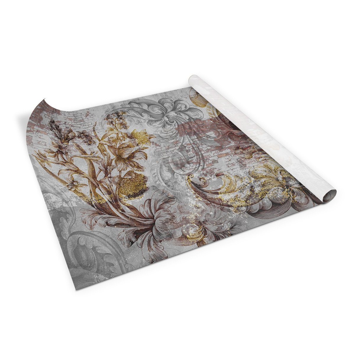 Okleina Pcv Stara Ściana Kwiecisty Mural 100X50 Cm