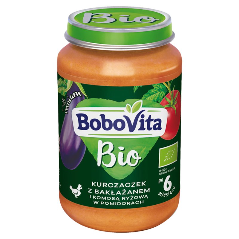 BoboVita - BIO obiad kurczak z bakłażanem w pomidorach