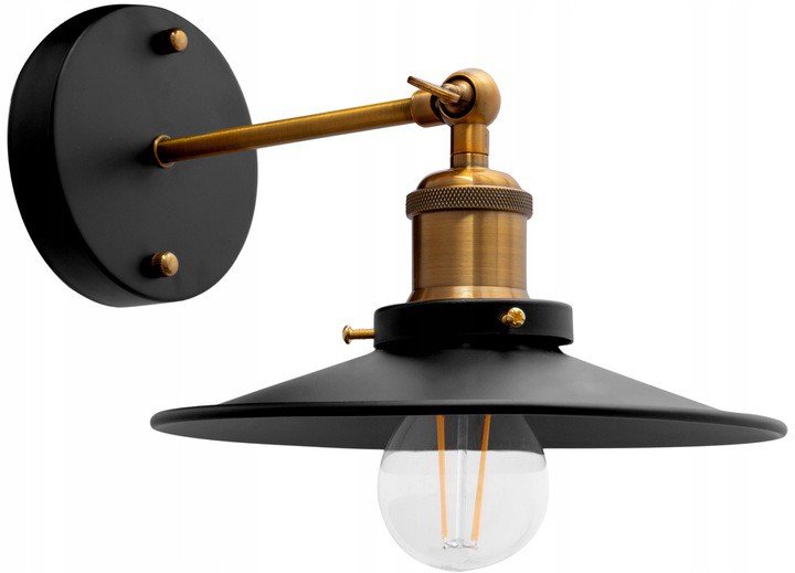 Lampa Ścienna Kinkiet Porto Loft Czarny Metal
