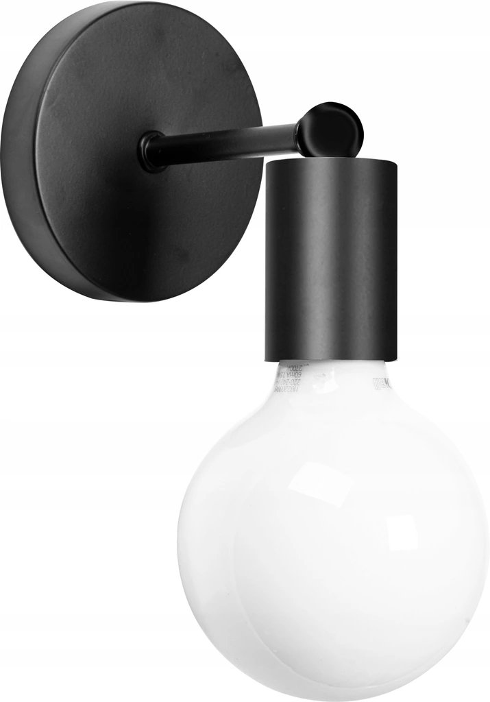 Lampa Kinkiet Ścienny Metalowy Czarna Mat Loft