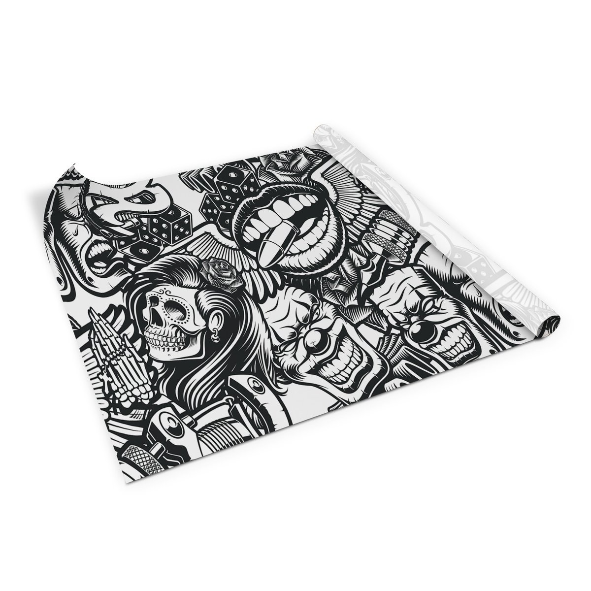 Samoprzylepna Okleina Pcv Czaszki Tatuaż 100X50 Cm