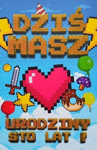 Kartka na urodziny dla Dziecka Minecraft 2K98