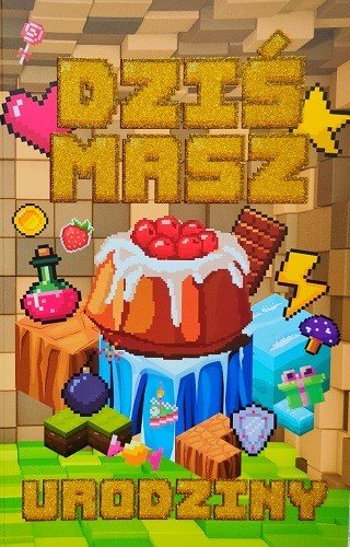 Kartka urodzinowa , zabawna  Minecraft 2K99