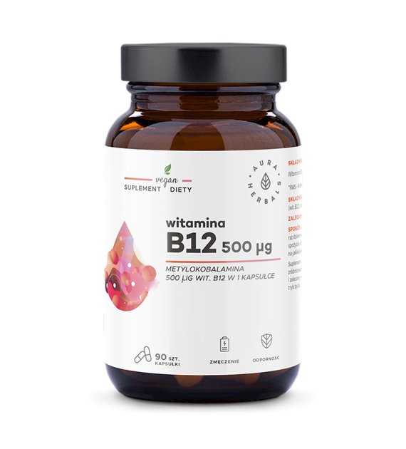 Aura Herbals Witamina B12 500 g, metylokobalamina, kapsułki 90 szt. B12P