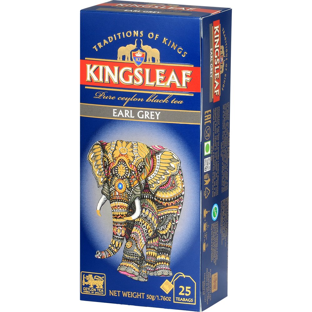 Kingsleaf EARL GREY czarna herbata CEJLOŃSKA bergamotka saszetki - 25 x 2 g