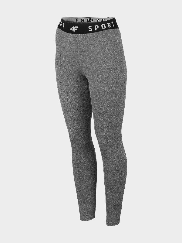 4F, Legginsy treningowe szybkoschnące damskie, H4Z22-SPDF351, Szary, Rozmiar M