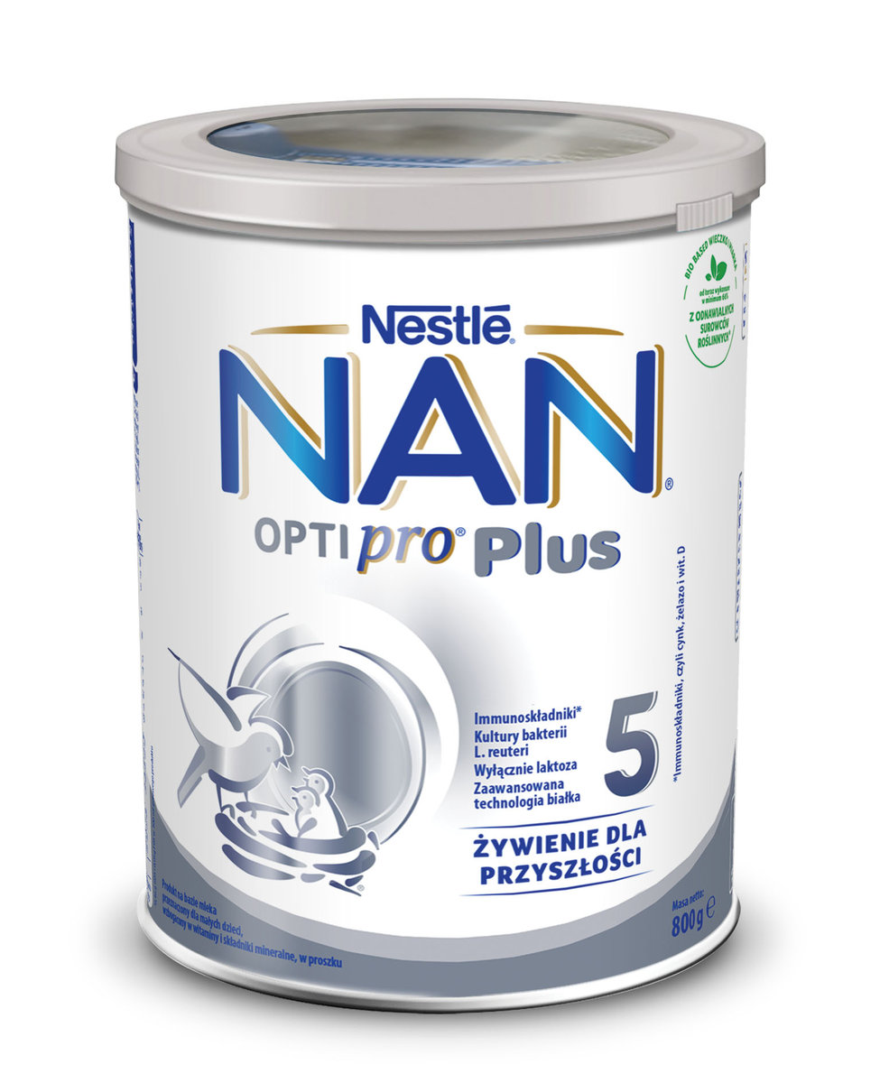 Nestle Nan Optipro Plus 5 Produkt na bazie mleka dla małych dzieci po 2,5 roku życia 800 g