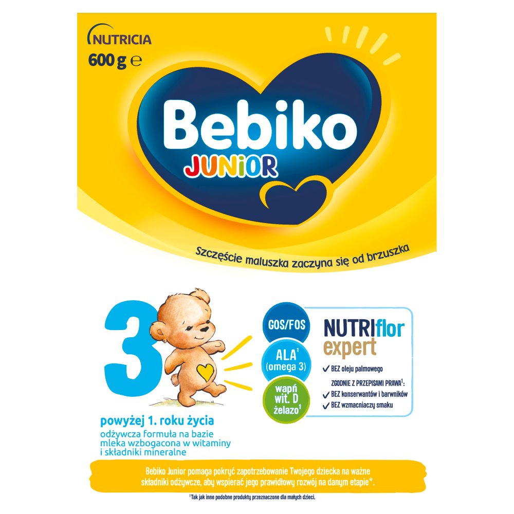 Bebiko Junior 3 Odżywcza formuła na bazie mleka dla dzieci powyżej 1. roku życia 600 g