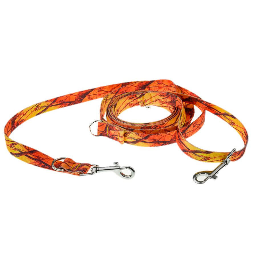 Smycz przepinana regulowana dla psa 4wild.eu pomarańczowy kamuflaż