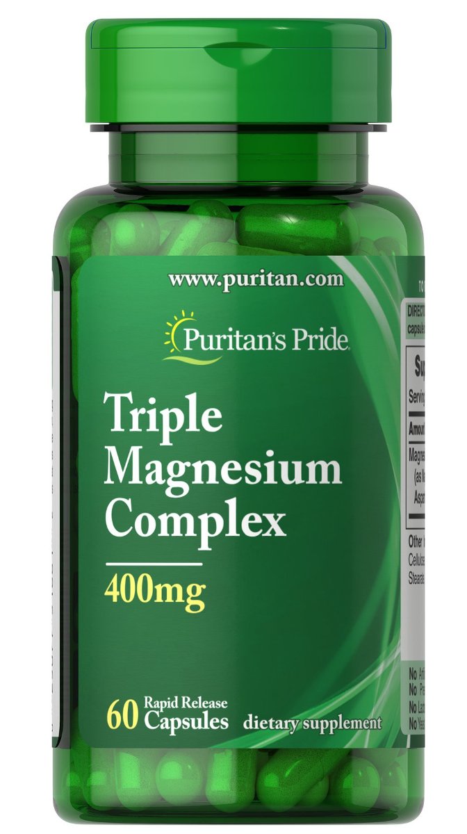 Puritan’s Pride, Triple Magnesium Complex 400 mg, 60 kaps.