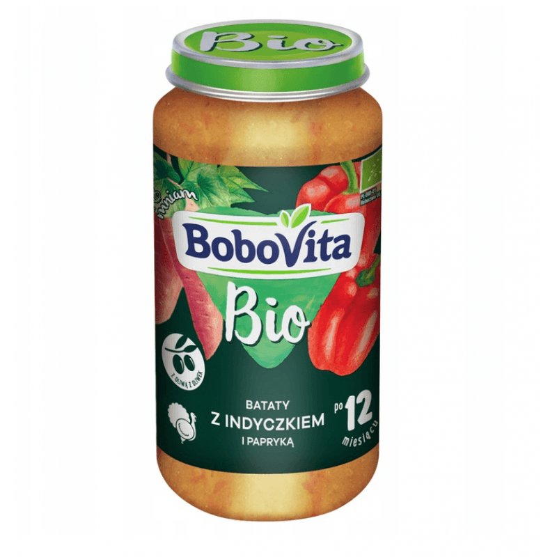 BoboVita Bataty z indyczkiem i papryką po 12. miesiącu 250 g Bio