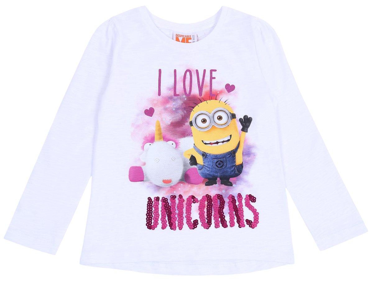 Biała Bluzka I Love Unicorns Minionki