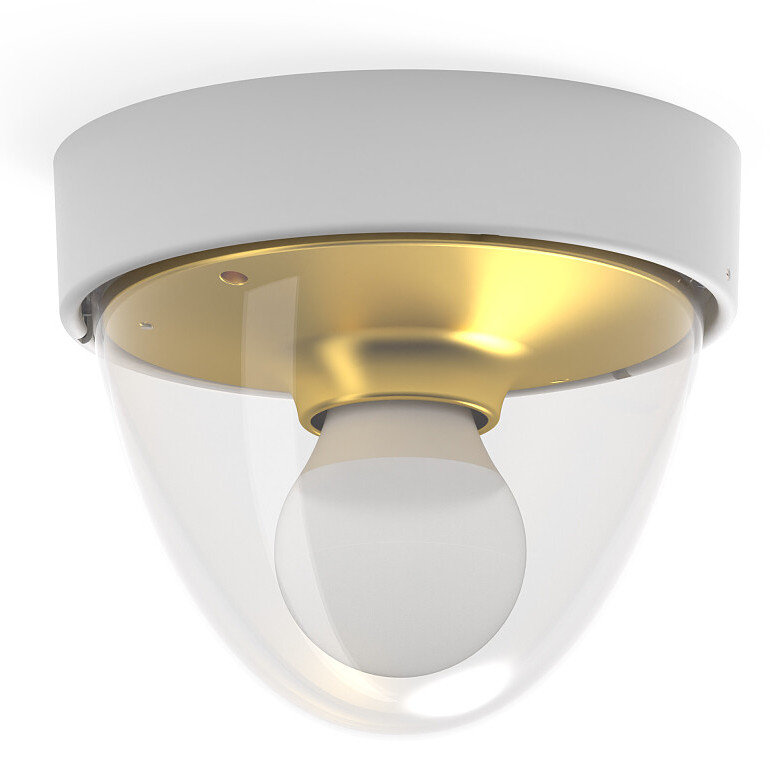 Nowodvorski Lampa sufitowa i ścienna NOOK SENSOR na e27 10W IP44 wys. 15cm biały złoty 7968