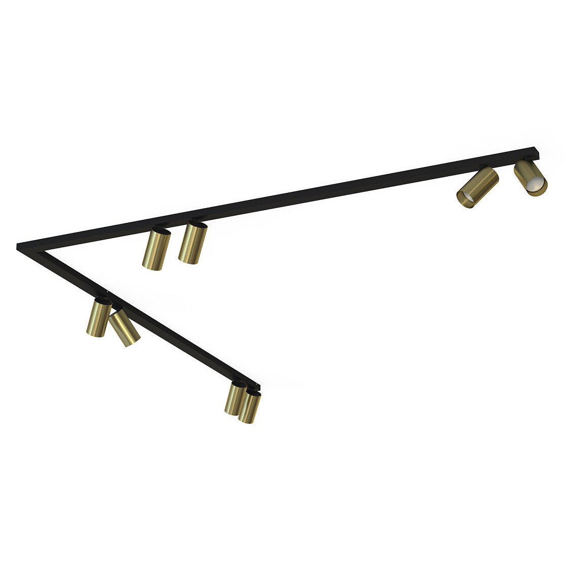 Nowodvorski Lampa punktowa listwa natynkowa narożna MONO VIII dł. 2x 150cm GU10 mosiądz 7755