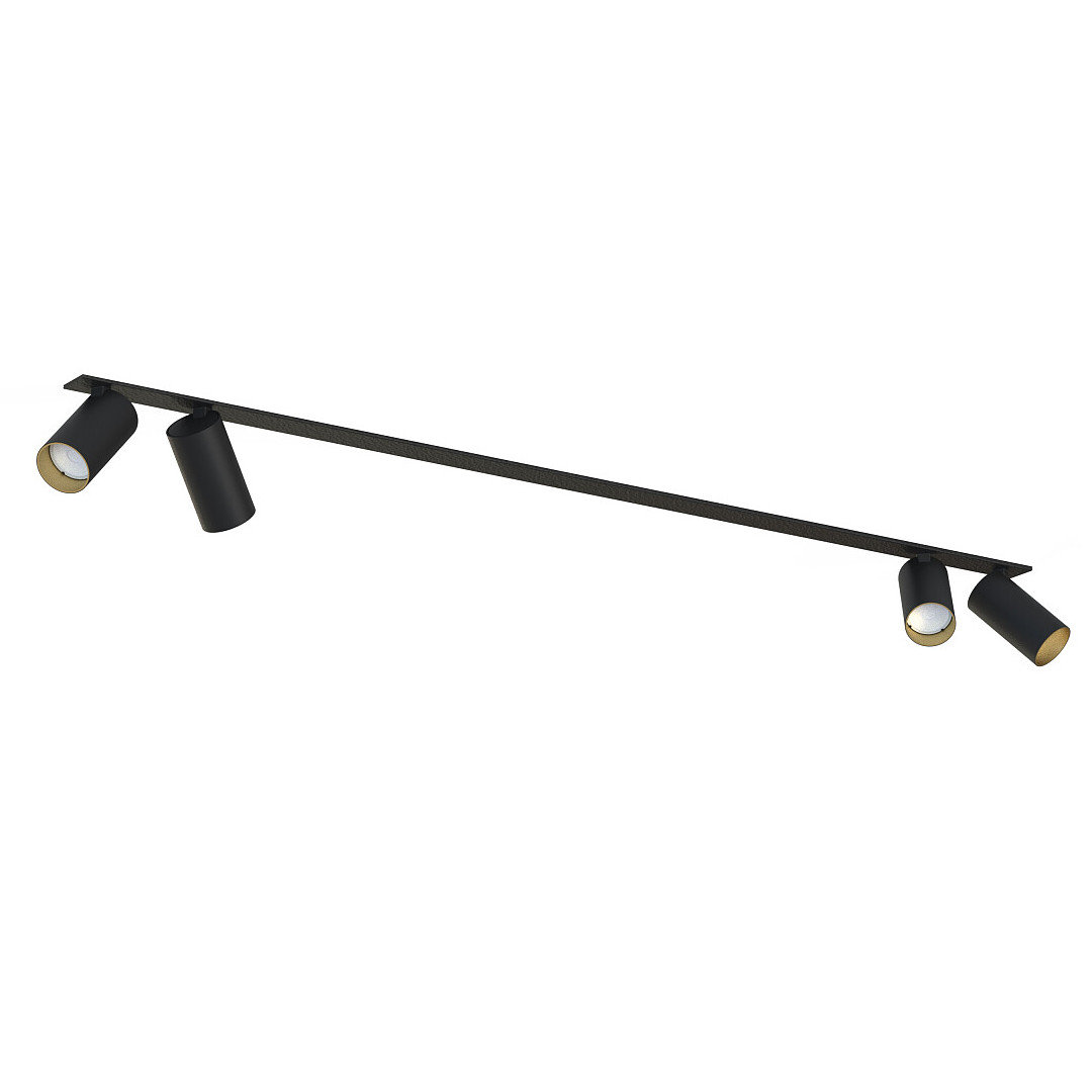 Nowodvorski Lampa 4 punktowa podtynkowa MONO SURFACE IV szer. 118cm GU10 czarny złoty 7692