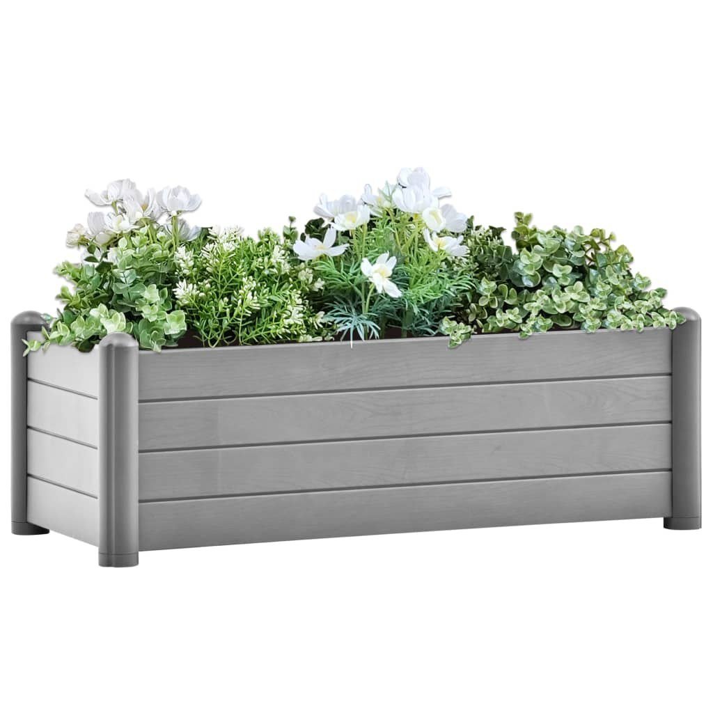 vidaXL Podwyższona donica, PP, kamienna szarość, 100x43x35 cm