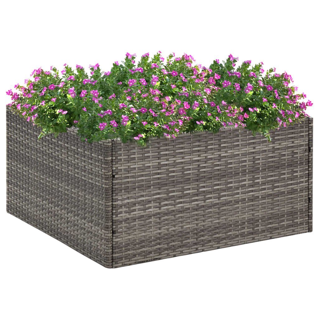 vidaXL Donica ogrodowa, szara, 80x80x40 cm, rattan PE