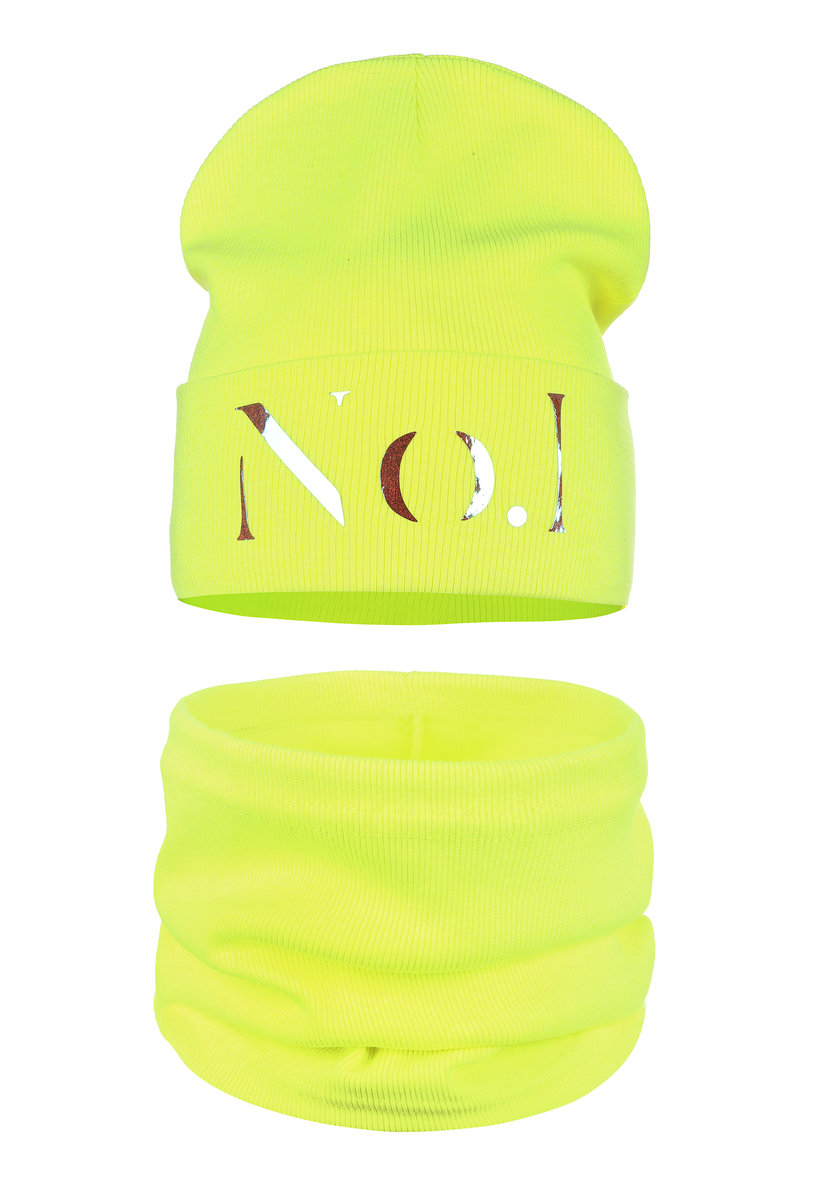 Majka Komplet Wiosenny Czapka + Komin Dziewczęcy