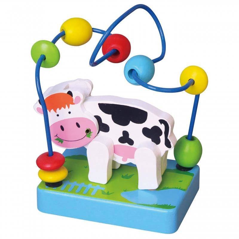 Viga Toys VIGA Drewniany Labirynt Pętla Motoryczna Mała Krówka