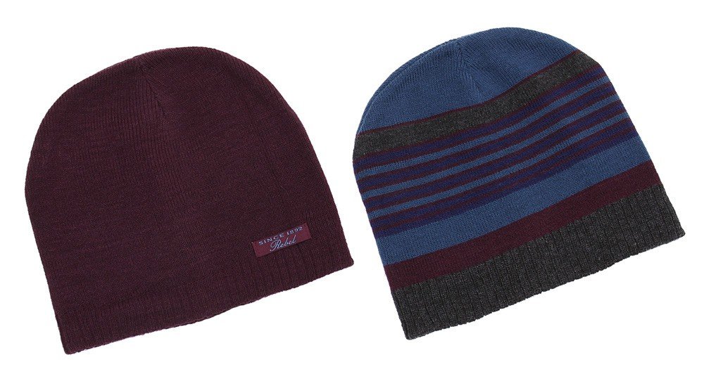 2x Burgundowo - granatowa czapka PRIMARK REBEL - Rozmiar - 7 lat +