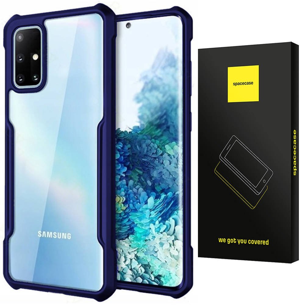 Etui Pancerne Spacecae Beetle Przezroczyste Plecki Case Pokrowiec Obudowa Galaxy A71 Niebieski