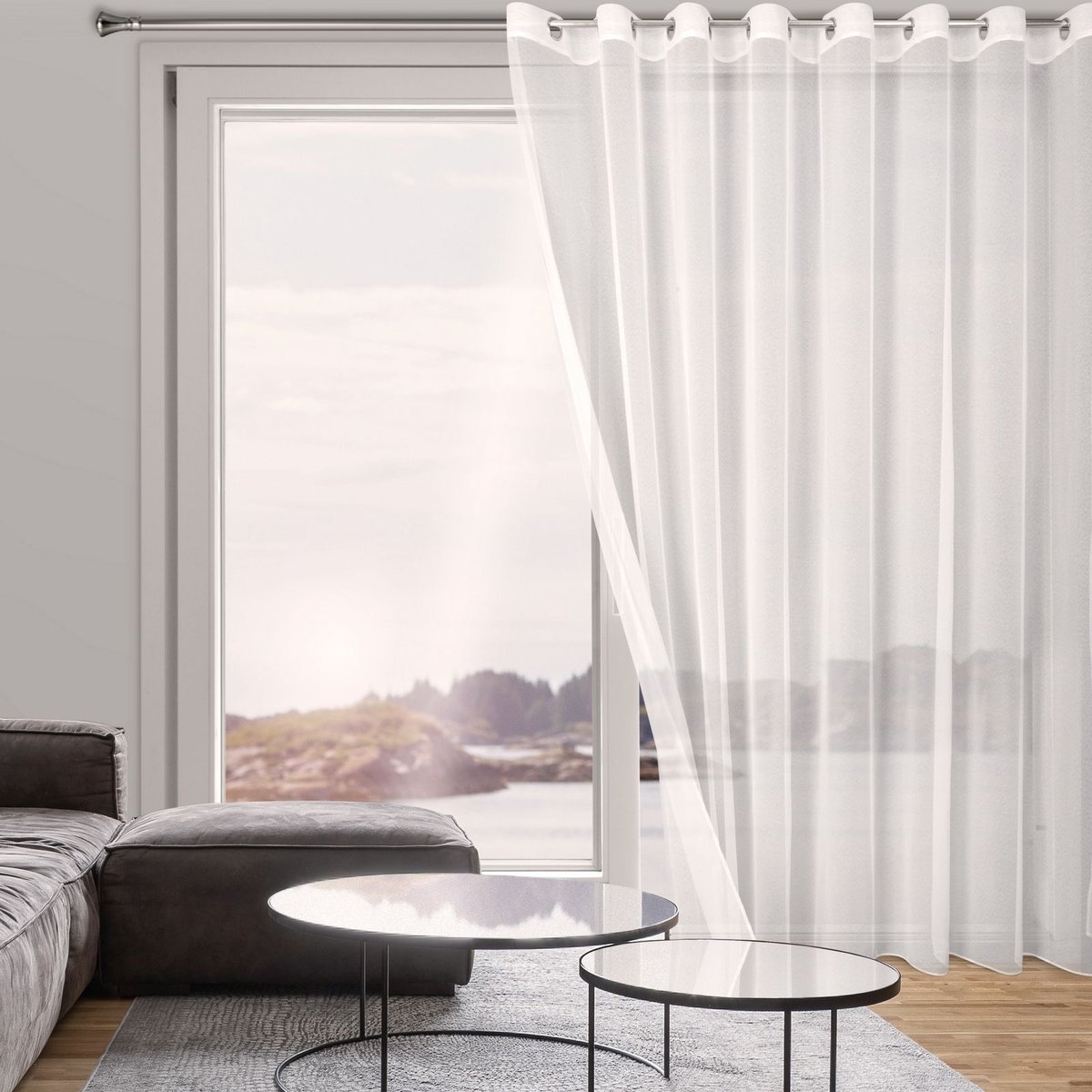 Firana Dekoracyjna Tamina 350 x 250 Przelotki Bia