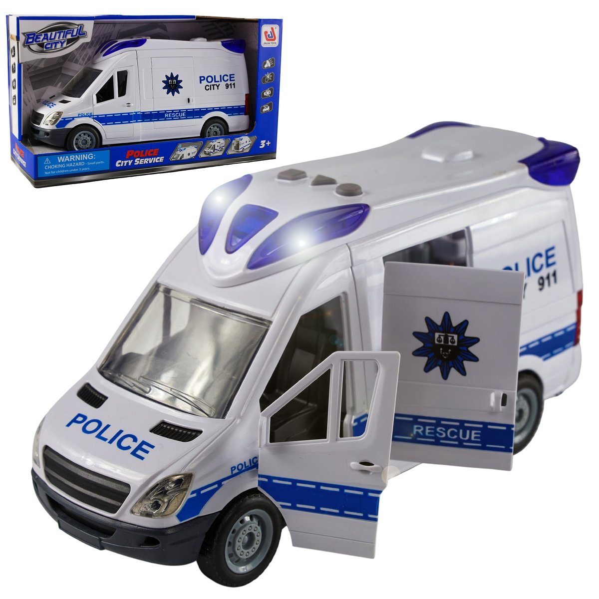 Auto Radiowóz Policja Samochód Van Światło Dźw.
