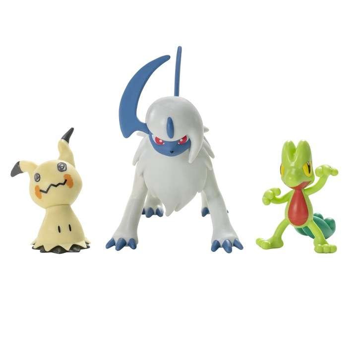 Jazwares, Pokemon, Zestaw 3 Figurek Treecko, Mimikyu, Absol