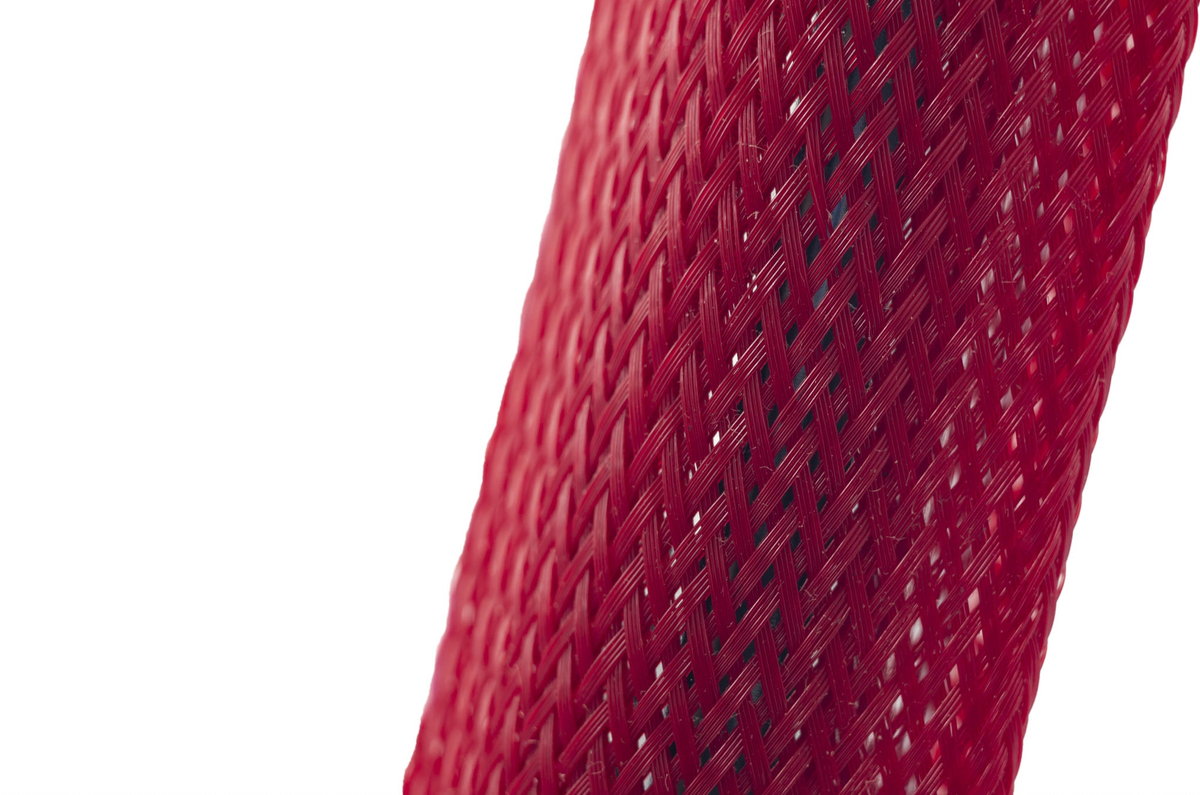 Rozciągliwy Oplot Poliestrowy Do Kabli I Przewodów Śr. 38 Mm – Czerwony