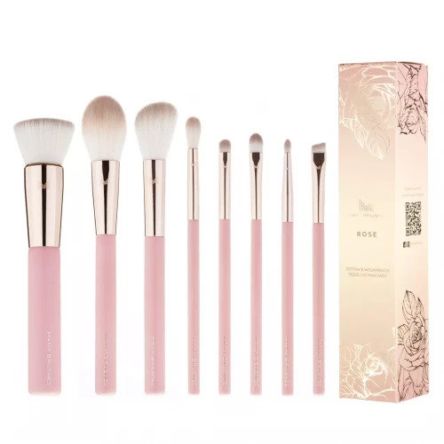 Manybeauty, Many Brushes, Zestaw 8 wegańskich pędzli do makijażu Rose