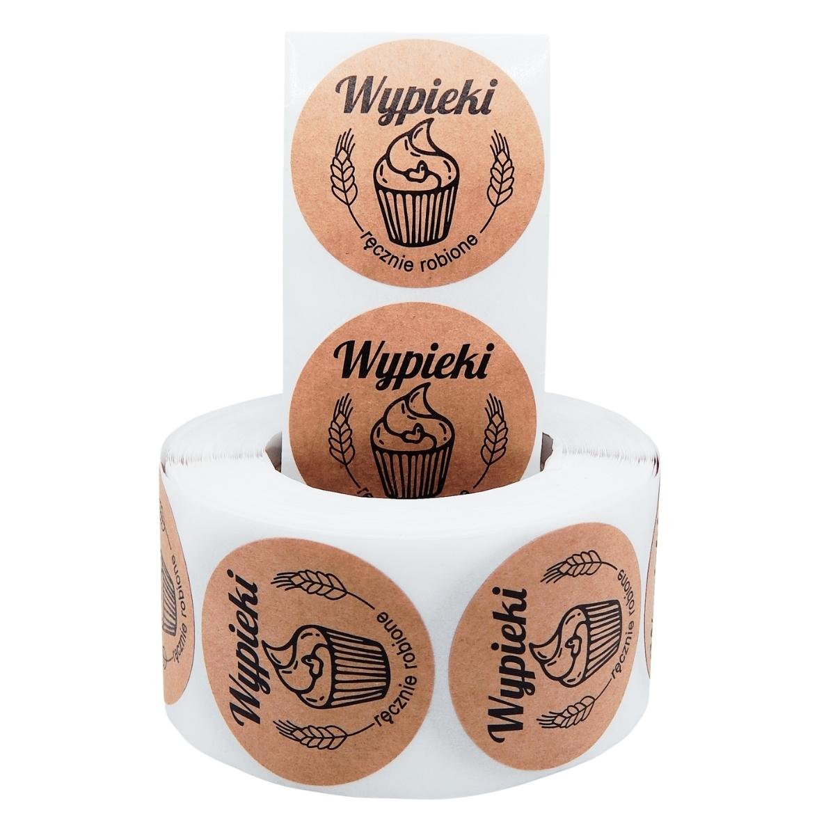 Naklejki 3,8 Cm Wypieki Ręcznie Robione 100 Szt.