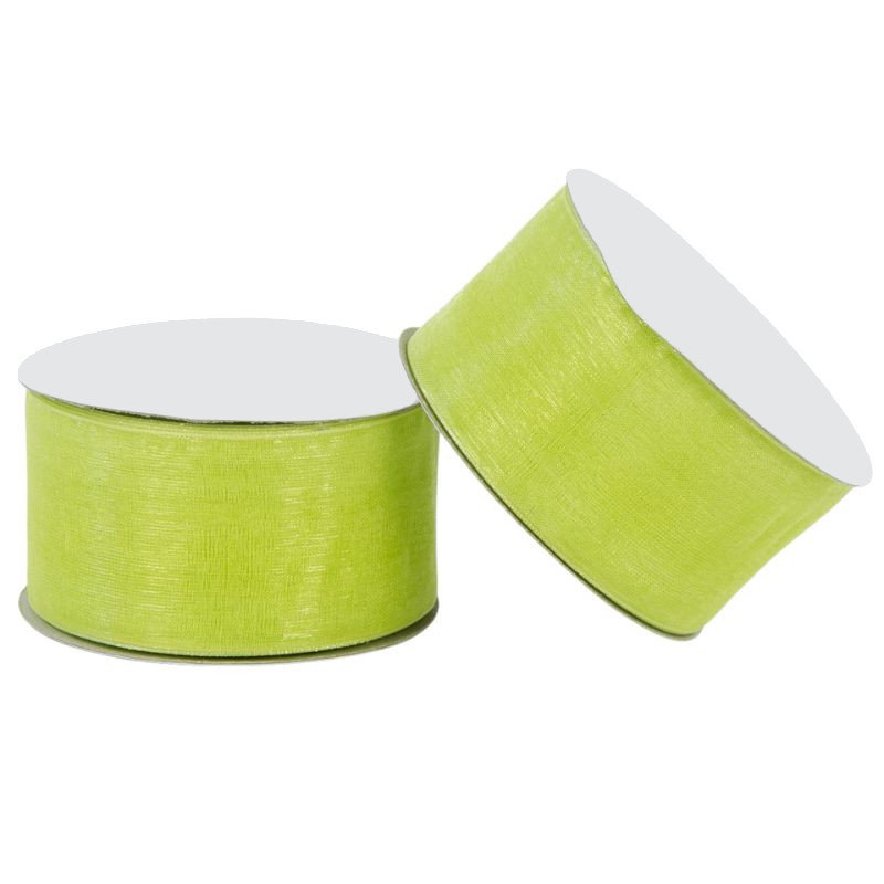Wstążka Organza Ozdobna Zieleń Jabłka 38Mm X 25Y