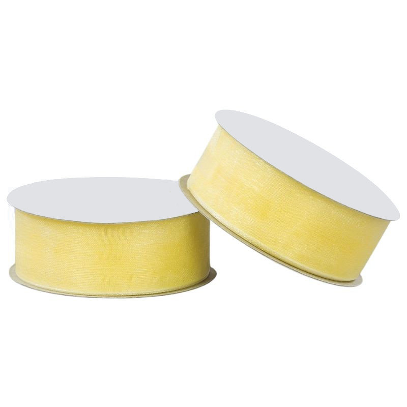 Wstążka Organza Dekoracyjna Jasno Żółta 25Mm X 25Y