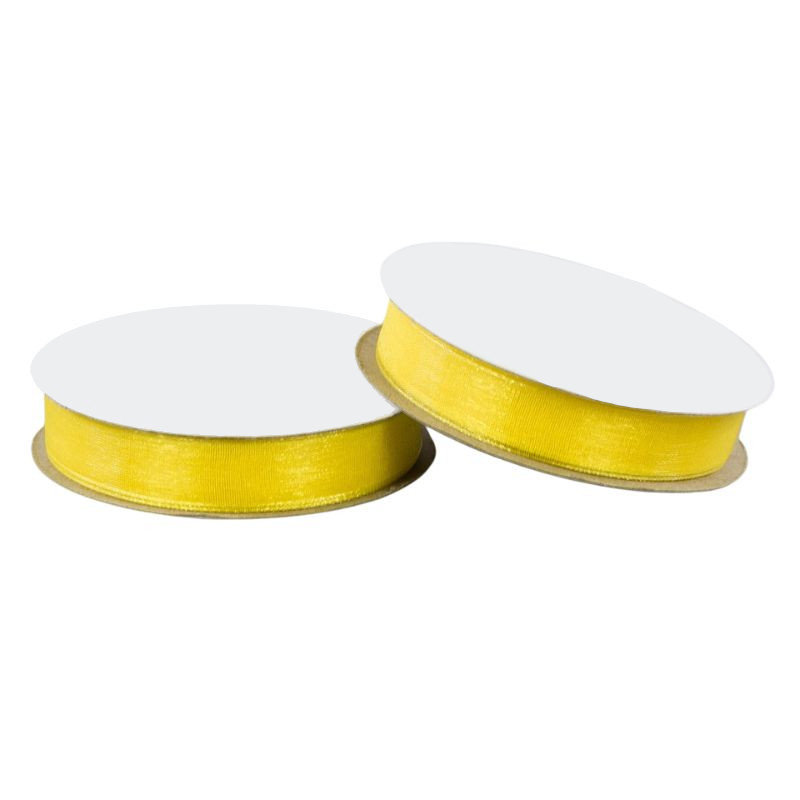 Wstążka Organza Dekoracyjna Żółta 12Mm X 25Y