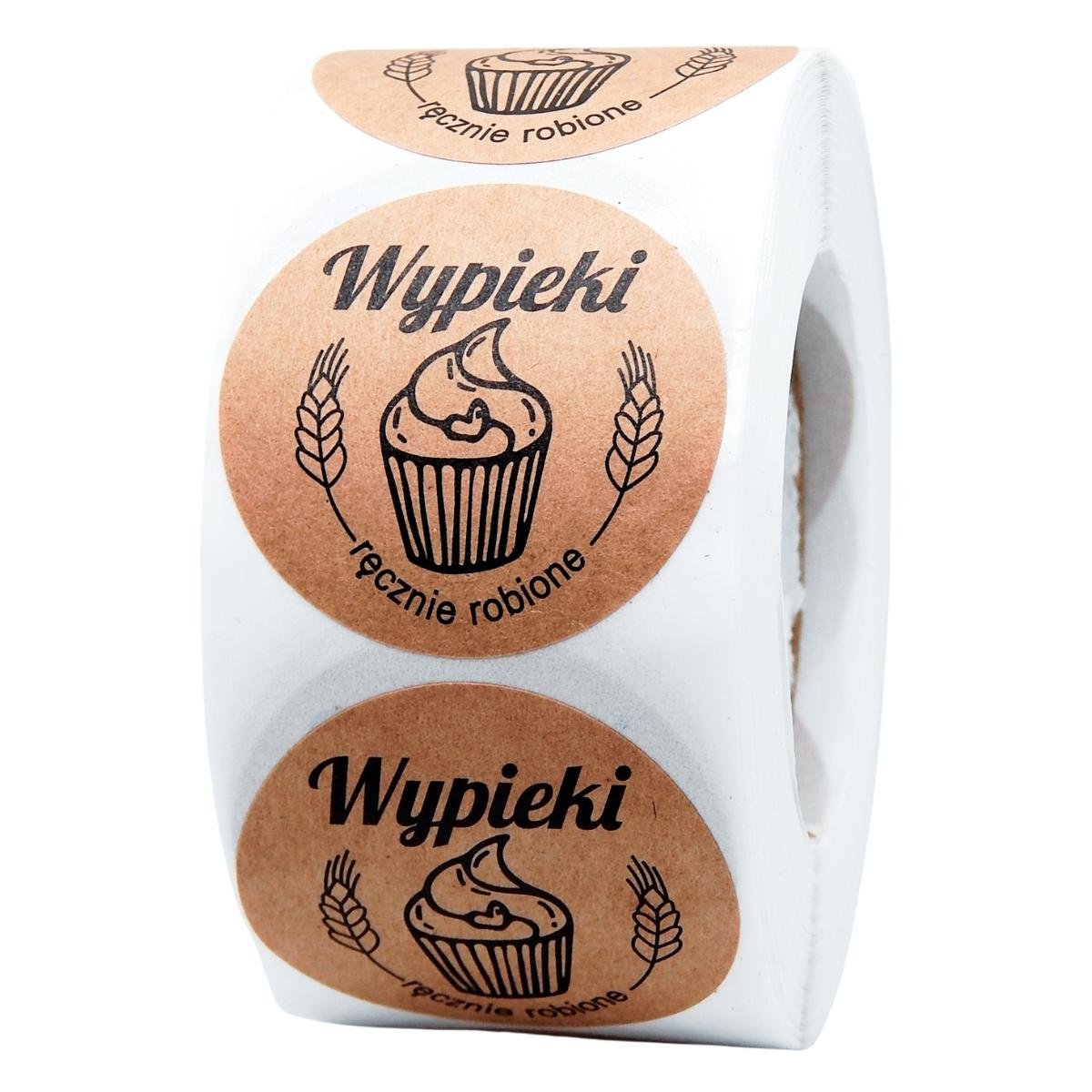 Naklejki 3,8 Cm Wypieki Ręcznie Robione 10 Szt.