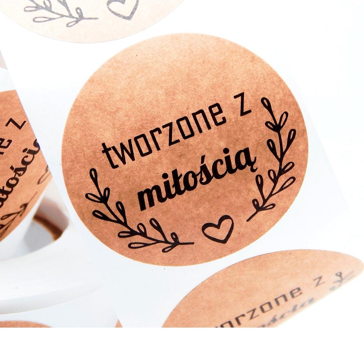 Naklejki Ozdobne 3,8Cm Tworzone Z Miłością 10 Szt.