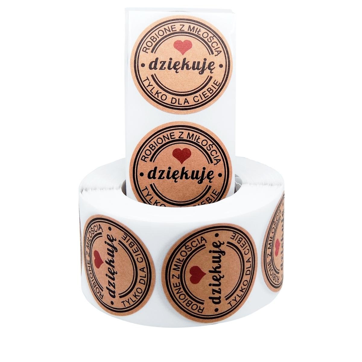 Naklejki 3,8 Cm Dziękuję Tylko Dla Ciebie 500 Szt.
