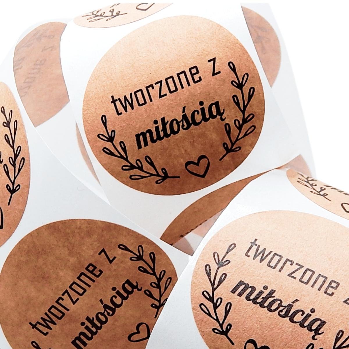 Naklejki Ozdobne 3,8Cm Tworzone Z Miłością 500Szt.