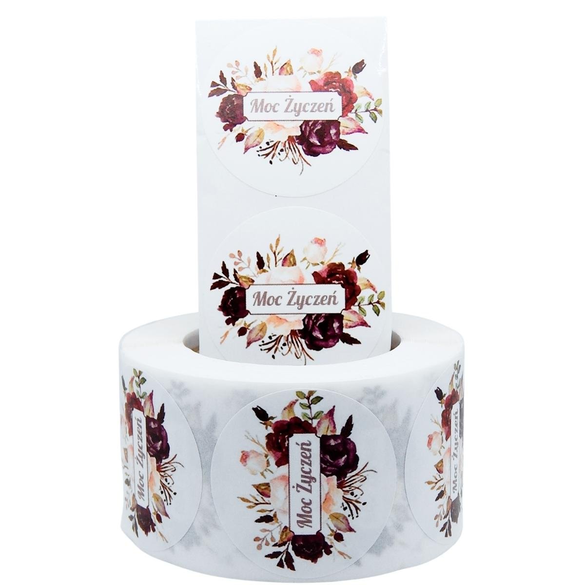 Naklejki Ozdobne Okrągłe 3,8Cm Moc Życzeń 500 Szt.