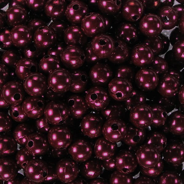 Koraliki perłowe 6mm (50szt) Ciemne Bordo