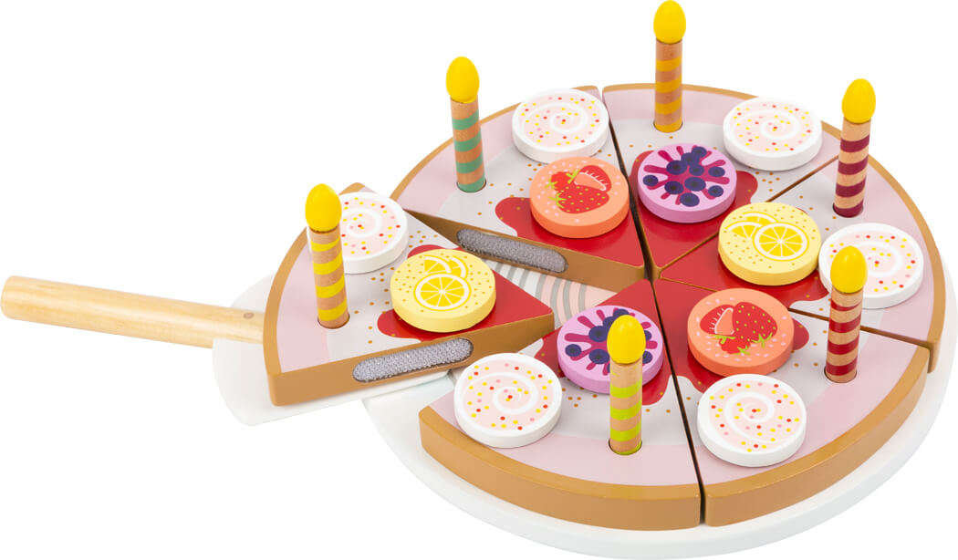 Drewniana układanka ciasto urodzinowe ze świeczkami 26 elementów