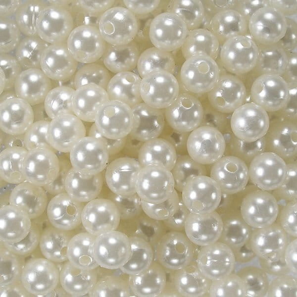 Koraliki perłowe 6mm (50szt) Wanilia